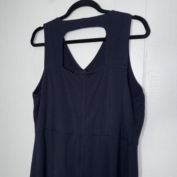 Talbots Women’s Sleeveless Fit Flare Maxi Dress Navy Blue Size XL - Picture 4 of 6